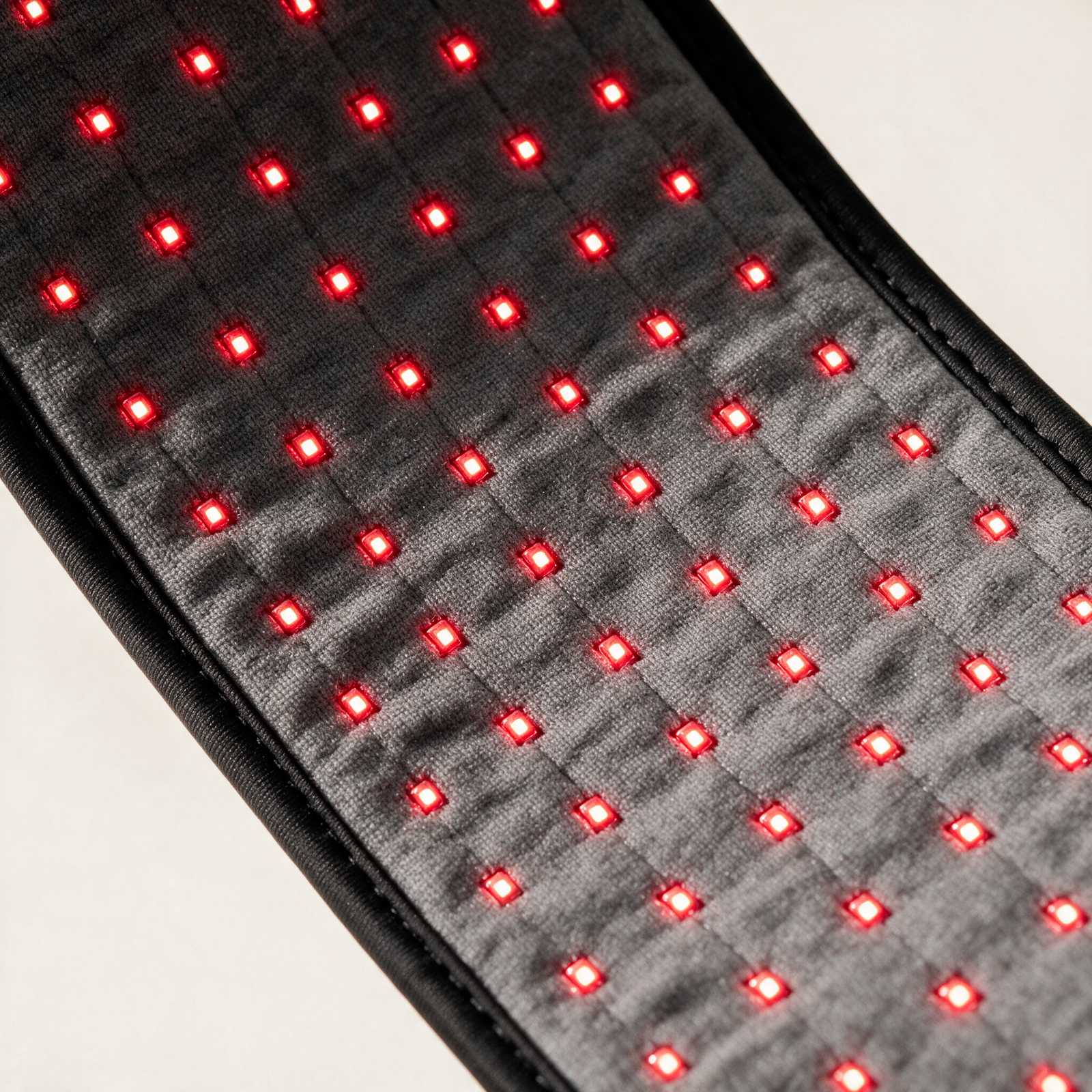 Macro detail of the Band’s inner face and its grid of red LEDs